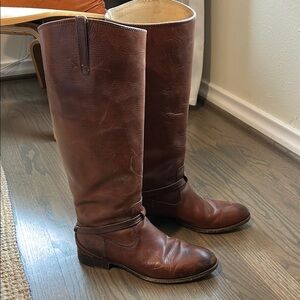 FRYE Brown Leather Riding Boots, Size 9
